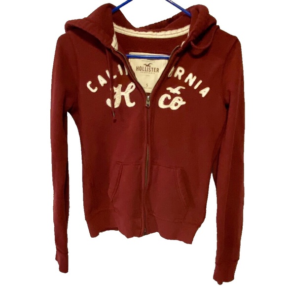 🎉 2/$20 Hollister Classic California Zipper Hoodie Zip Up Hood Sweater - Picture 7 of 7